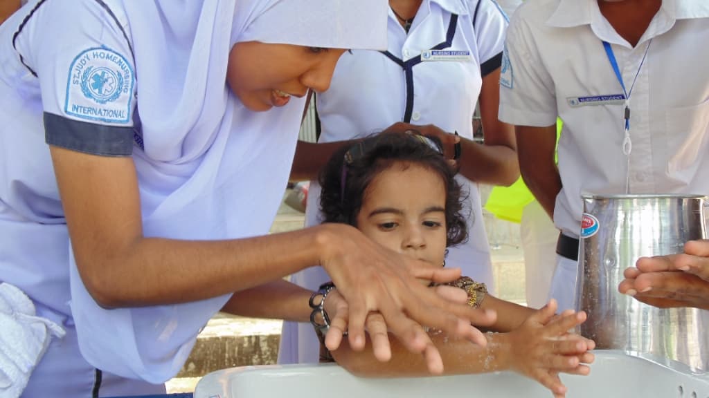 Pediatric Care & Hygiene Demonstration with Students